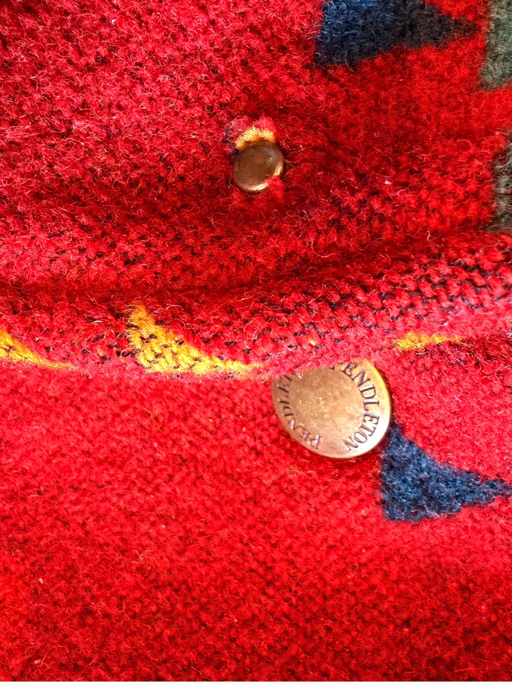 Red Aztec Print wool Jacket - Picture 4 of 4